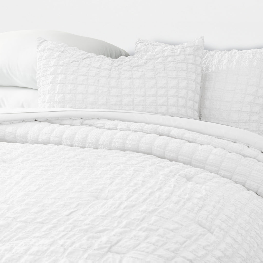 Seersucker Box Textured Down-Alternative Comforter Set