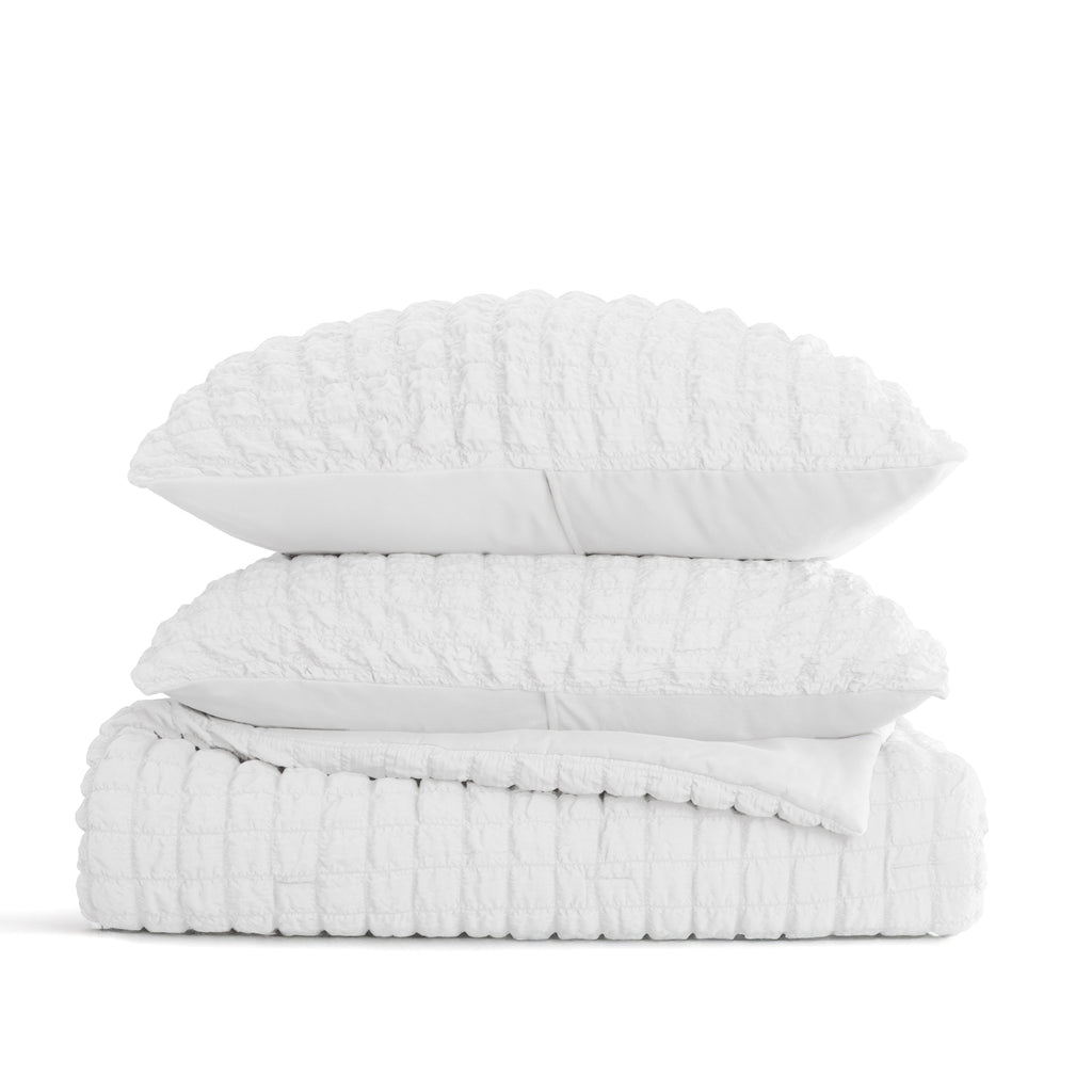 Seersucker Box Textured Down-Alternative Comforter Set