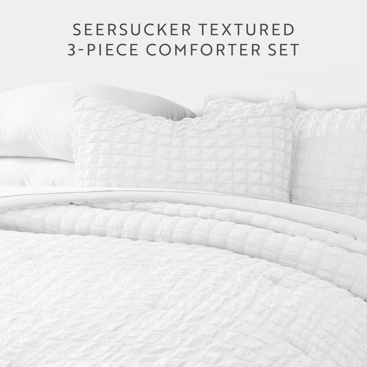 Seersucker Box Textured Down-Alternative Comforter Set