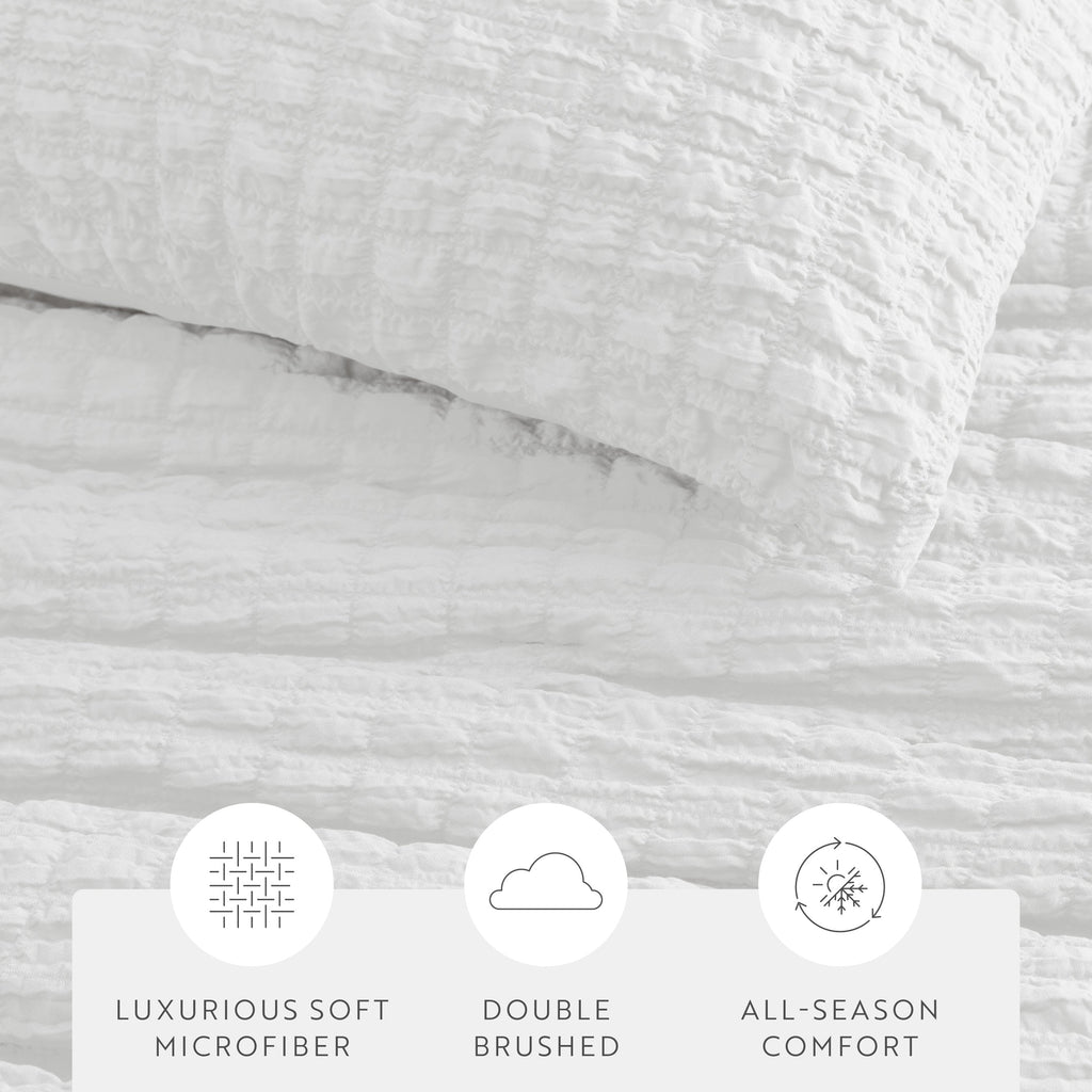 Seersucker Box Textured Down-Alternative Comforter Set